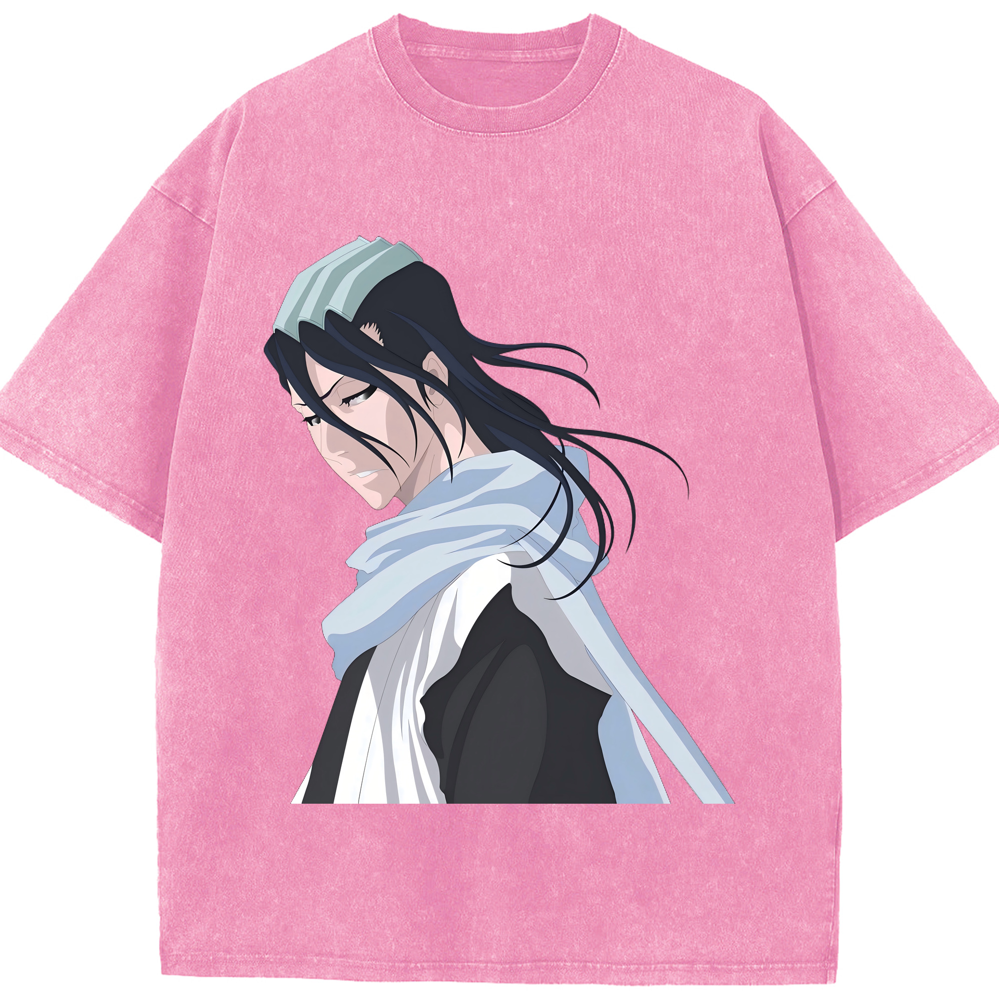 （画像用） ブリーチ くちき びゃくや BLEACH Kuchiki Byakuya 綿100% ヴィンテージ風 半袖Tシャツ（フロントプリント）